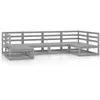 Image de Salon de jardin modulable VIDAXL bois massif gris 6 pieces x 70 x 67 6 personnes