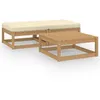 Image de Salon de jardin VIDAXL bois massif beige 3 pieces 3 personnes