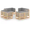 Image de Salon de jardin modulable Vidaxl gris 8 personnes bois massif 70 x 70 x 67 cm 8 pieces