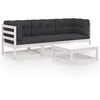 Image de Salon de jardin modulable Vidaxl 4 pieces bois massif 4 personnes 70 x 70 x 67 cm gris