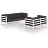 Image de Salon de jardin modulable Vidaxl 6 pieces gris 6 personnes 70 x 70 x 67 cm bois massif