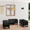 Image de Salon de jardin 6 pcs avec coussins Bois de pin massif