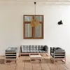 Image de Salon de jardin 8 pcs avec coussins Bois de pin massif