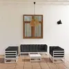 Image de Gris Vidaxl salon de jardin modulable bois massif 8 pieces 70 x 70 x 67 8 personnes