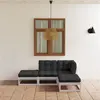 Image de Salon de jardin modulable Vidaxl 4 pieces bois massif gris 70 x 70 x 67 cm 4 personnes