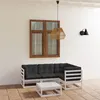 Image de Salon de jardin modulable Vidaxl gris 5 pieces bois massif 70 x 70 x 67 cm 5 personnes