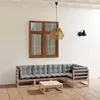 Image de Salon de jardin modulable Vidaxl gris 6 personnes bois massif 70 x 70 x 67 cm 6 pieces