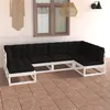 Image de Salon de jardin 6 pcs avec coussins Bois de pin massif