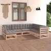 Image de Salon de jardin 7 pcs avec coussins Bois de pin massif