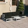 Image de Salon de jardin Vidaxl gris bois massif 7 pieces x 70.0 cm 7 personnes