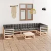 Image de Salon de jardin Vidaxl bois massif 8 personnes 8 pieces 70 x 70 x 67 cm gris