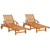Image de Chaises longues lot de 2 Bois d acacia solide