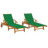 Image de vidaXL Chaises longues lot de 2 avec coussins Bois d'acacia solide3077335