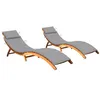 Image de Chaises longues lot de 2 avec coussins Bois d acacia solide