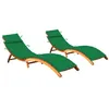 Image de Chaises longues lot de 2 avec coussins Bois d acacia solide