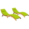 Image de Chaises longues lot de 2 avec coussins Bois d acacia solide