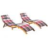 Image de Chaises longues lot de 2 avec coussins Bois d acacia solide