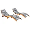 Image de vidaXL Chaises longues lot de 2 avec coussins Bois d'acacia solide3077375