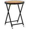 Image de Table à thé Noir 60 cm Résine tressée et bois d acacia solide
