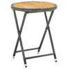 Image de Table à thé Gris 60 cm Résine tressée et bois d acacia solide