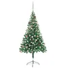 Image de vidaXL Arbre de Noël Artificiel Pré-éclairé/Boules, Sapin de Noël avec LED, Décoration de Vacances, Ornement de Fête Intérieur Extérieur, 150 cm 380 Branches
