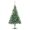 Image de vidaXL Arbre de Noël Artificiel Pré-éclairé/Boules, Sapin de Noël avec LED, Décoration de Vacances, Ornement de Fête Intérieur Extérieur, 180 cm 564 Branches