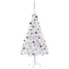 Image de vidaXL Arbre de Noël Artificiel Pré-éclairé/Boules, Sapin de Noël avec LED, Décoration de Vacances, Ornement de Fête Intérieur Extérieur, 150 cm 380 Branches