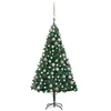 Image de vidaXL Arbre de Noël Artificiel Pré-éclairé et Boules, Sapin de Noël avec LED, Décoration de Vacances, Ornement de Fête Intérieur Extérieur, Vert 180 cm PVC