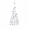 Image de vidaXL Demi-arbre de Noël artificiel avec LED et boules Blanc 210 cm 3077657