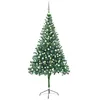 Image de vidaXL Arbre de Noël Artificiel Pré-éclairé/Boules, Sapin de Noël avec LED, Décoration de Vacances, Ornement de Fête Intérieur Extérieur, 210 cm 910 Branches