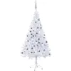 Image de vidaXL Arbre de Noël Artificiel Pré-éclairé/Boules, Sapin de Noël avec LED, Décoration de Vacances, Ornement de Fête Intérieur Extérieur, 120 cm 230 Branches