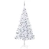 Image de vidaXL Arbre de Noël Artificiel Pré-éclairé et Boules, Sapin de Noël avec LED, Décoration de Vacances, Ornement de Fête Intérieur Extérieur, L 240 cm Blanc
