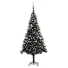 Image de vidaXL Arbre de Noël Artificiel avec LED et Boules Sapin de Noël Décoration de Noël Jardin Patio Arrière-cour Extérieur Noir 3077678