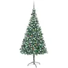 Image de vidaXL Arbre de Noël Artificiel Pré-éclairé/Boules Pommes de Pin, Sapin de Noël avec LED, Décoration de Vacances, Ornement de Fête Intérieur Extérieur, 210cm