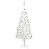 Image de Arbre de Noël artificiel pré éclairé et boules blanc 210 cm