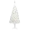 Image de vidaXL Arbre de Noël Artificiel Pré-éclairé et Boules, Sapin de Noël avec LED, Décoration de Vacances, Ornement de Fête Intérieur Extérieur, Blanc 240 cm