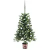 Image de vidaXL Arbre de Noël Artificiel Pré-éclairé et Boules, Sapin de Noël avec LED, Décoration de Vacances, Ornement de Fête Intérieur Extérieur, 90 cm Vert
