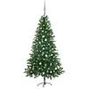 Image de vidaXL Arbre de Noël Artificiel Pré-éclairé et Boules, Sapin de Noël avec LED, Décoration de Vacances, Ornement de Fête Intérieur Extérieur, 150 cm Vert