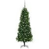 Image de vidaXL Arbre de Noël Artificiel Pré-éclairé et Boules, Sapin de Noël avec LED, Décoration de Vacances, Ornement de Fête Intérieur Extérieur, 240 cm Vert
