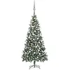 Image de vidaXL Arbre de Noël Artificiel Pré-éclairé/Boules Pommes de Pin, Sapin de Noël avec LED, Décoration de Vacances, Ornement de Fête Intérieur Extérieur, 210cm