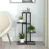 Image de vidaXL Support pour plantes 4 niveaux 43x22x76 cm Noir Métal