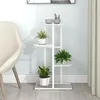 Image de vidaXL Support pour plantes 4 niveaux 43x22x76 cm Blanc Métal