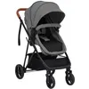 Image de Poussette pour bébé 2 en 1 Gris clair et noir Acier