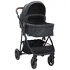 Image de Poussette pour bébé 2 en 1 Anthracite et noir Acier