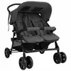 Image de vidaXL Poussette à Deux Places Landau Pliable de Vayage Poussette de Voyage pour Tout-petit Extérieur Protection contre 10342