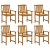 Image de Lot de 6 chaise vidaxl en bois massif non pliable H. 92 cm exterieur marron