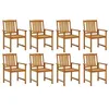 Image de Lot de 8 chaise vidaxl exterieur non pliable H. 92 cm en acacia bois