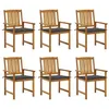 Image de Lot de 6 chaise vidaxl exterieur non pliable H. 92 cm en bois massif marron