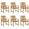 Image de Lot de 6 chaise vidaxl exterieur empilable non pliable en bois massif H. 92 cm marron