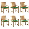 Image de Lot de 6 chaise vidaxl en bois massif empilable non pliable exterieur H. 92 cm vert